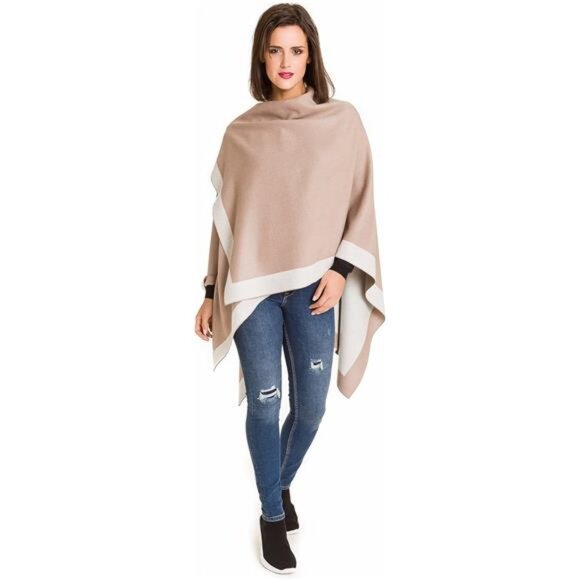 Women's Shawl‎ Wrap Poncho for Cape Ruana for Travel Plane Blanket Reversible - Picture 3 of 6